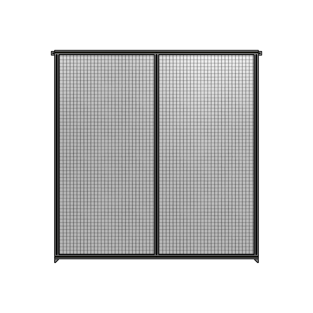 B4-2400-2200-0150-TYMZA DOUBLE PANEL-NO LEGS, TIE PLATE AND ANGLE CONNECTORS 2400MM X 2200MM 1" MESH, FULLY ASSEMBLED