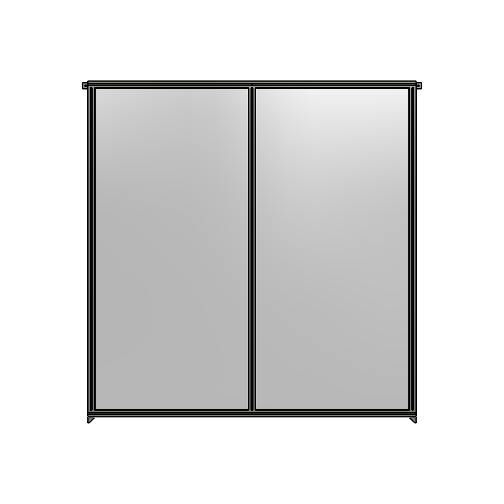B4-2400-2200-0150-TYPZK DOUBLE PANEL-NO LEGS, TIE PLATE AND ANGLE CONNECTORS 2400MM X 2200MM 1/4" POLYCARBONATE, AS A KIT