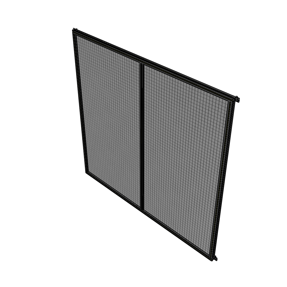 B4-2400-2400-0150-HYMZA DOUBLE PANEL-NO LEGS, HINGE CONNECTORS 2400MM X 2400MM  1" MESH, FULLY ASSEMBLED