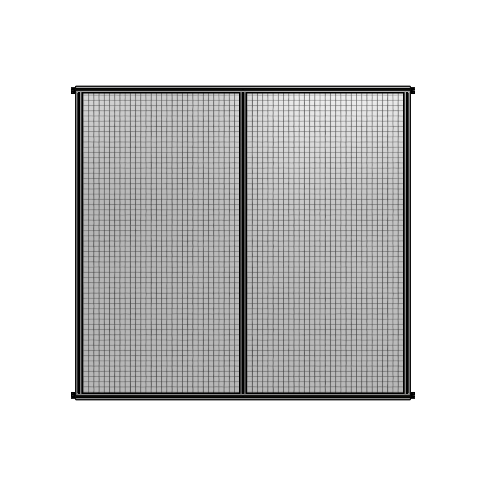 B4-2400-2400-0150-HYMZK DOUBLE PANEL-NO LEGS, HINGE CONNECTORS 2400MM X 2400MM  1" MESH, FULLY ASSEMBLED