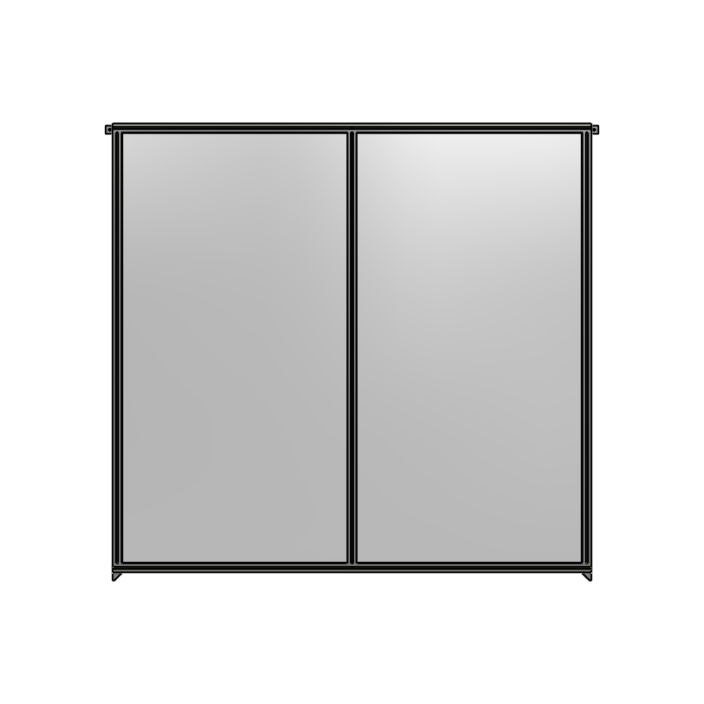 B4-2400-2400-0150-TYPZK DOUBLE PANEL-NO LEGS, TIE PLATE AND ANGLE CONNECTORS 2400MM X 2400MM 1/4" POLYCARBONATE, ASSEMBLED