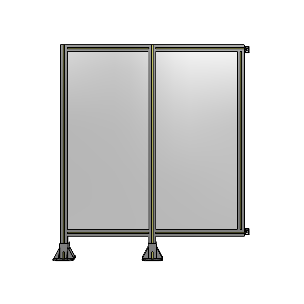 B5-1400-1200-0150-HYPFK DOUBLE PANEL-LEGS ON LEFT AND CENTER WITH HINGES 1400MM X 1200MM  1/4" POLYCARBONATE, ASSEMBLED