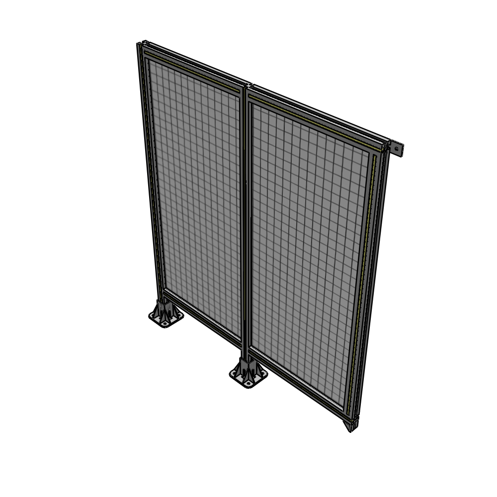 B5-1400-1200-0150-TYMFA DOUBLE PANEL-LEGS ON LEFT AND CENTER, TIE PLATE ON RIGHT 1400MM X 1200MM  1" MESH, AS A KIT