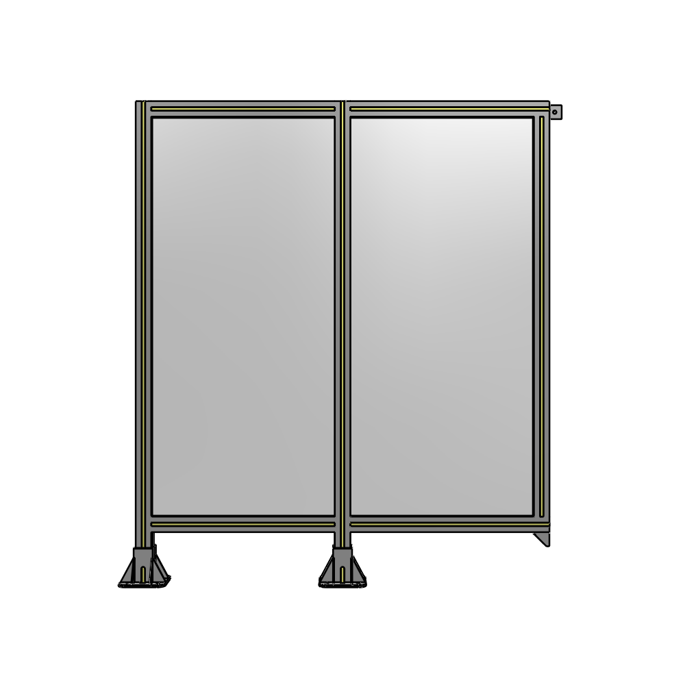 B5-1400-1200-0150-TYPFA DOUBLE PANEL-LEGS ON LEFT AND CENTER, TIE PLATE ON RIGHT 1400MM X 1200MM  1/4" POLYCARBONATE, AS KIT