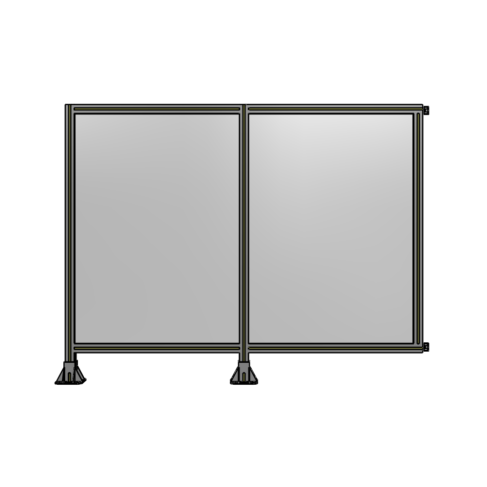 B5-1400-1800-0150-HYPFK DOUBLE PANEL-LEGS ON LEFT AND CENTER WITH HINGES 1400MM X 1800MM  1/4" POLYCARBONATE, ASSEMBLED