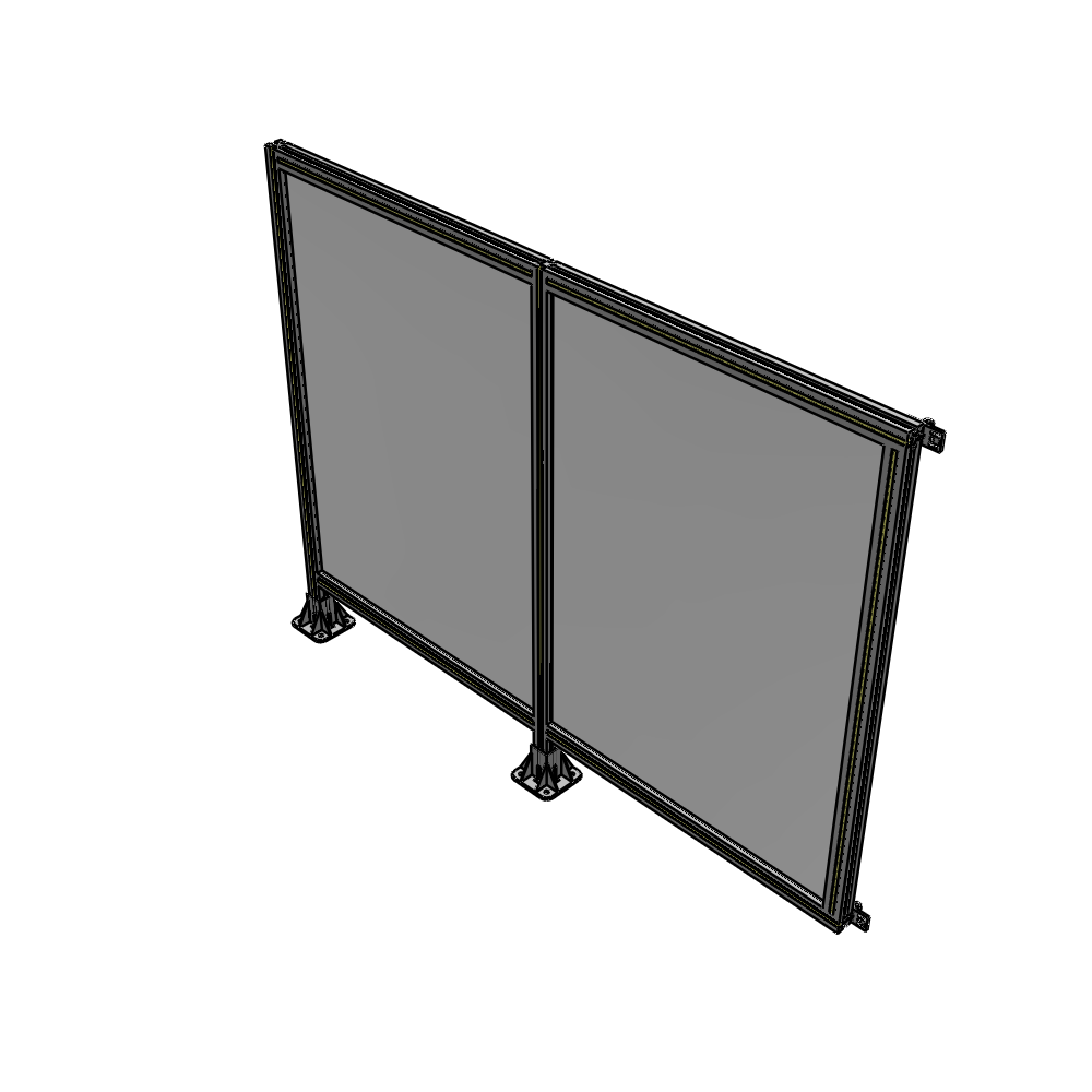 B5-1400-1800-0150-HYPFK DOUBLE PANEL-LEGS ON LEFT AND CENTER WITH HINGES 1400MM X 1800MM  1/4" POLYCARBONATE, ASSEMBLED