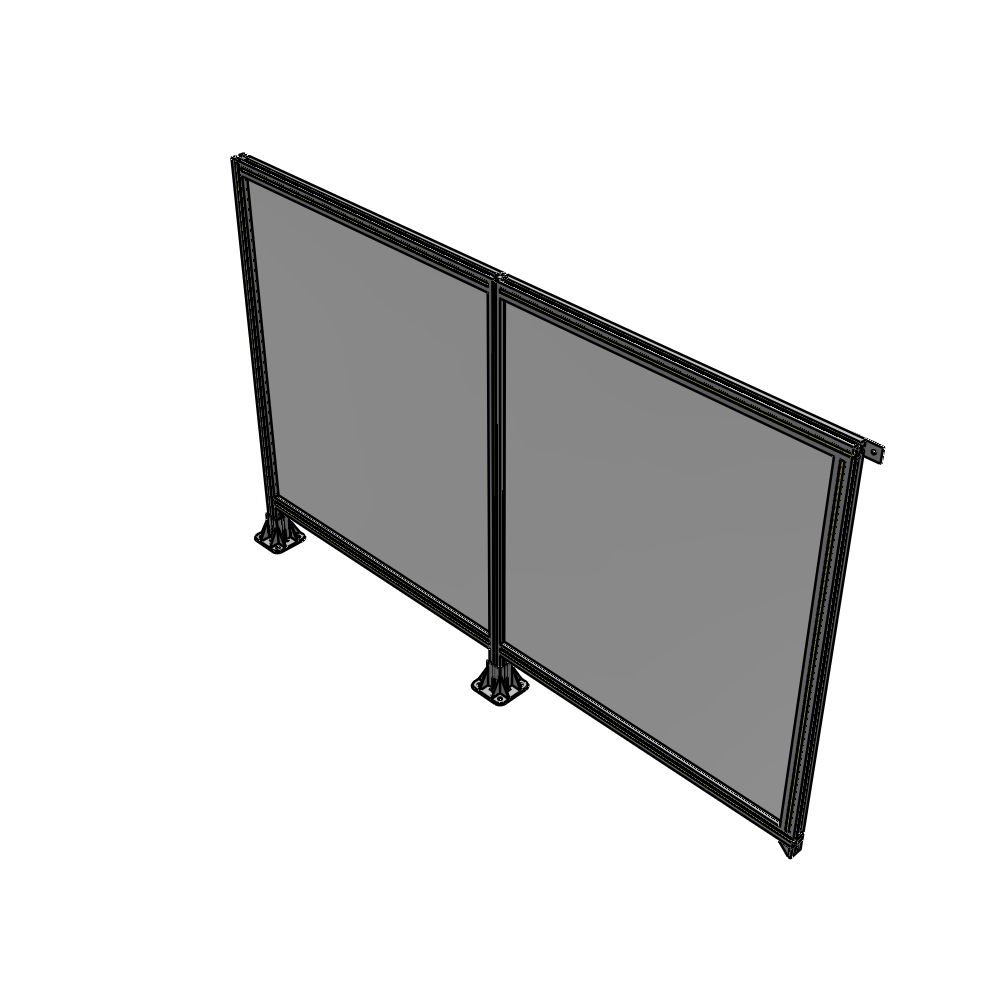 B5-1400-2200-0150-TYPFK DOUBLE PANEL-LEGS ON LEFT AND CENTER, TIE PLATE ON RIGHT 1400MM X 2200MM 1/4" POLYCARBONATE, AS KIT