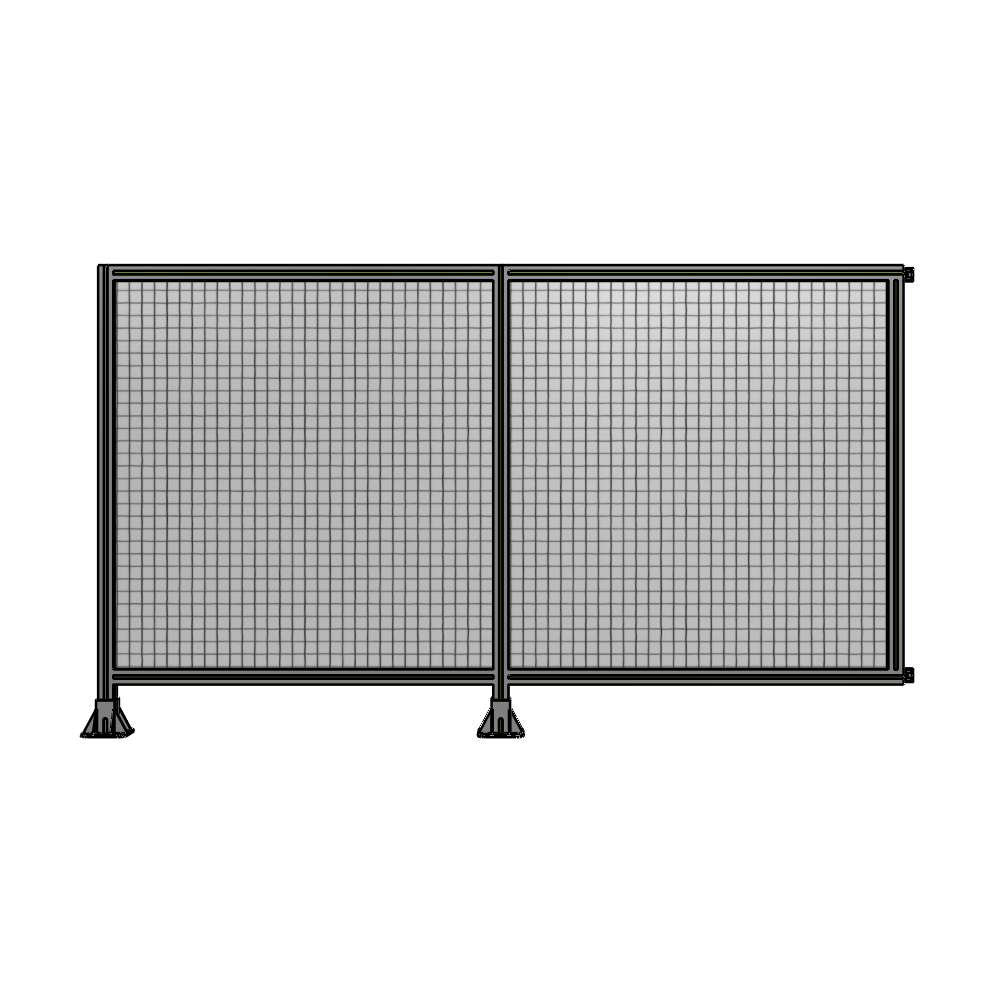 B5-1400-2400-0150-HYMFA DOUBLE PANEL-LEGS ON LEFT AND CENTER WITH HINGES 1400MM X 2400MM  1" MESH, FULLY ASSEMBLED