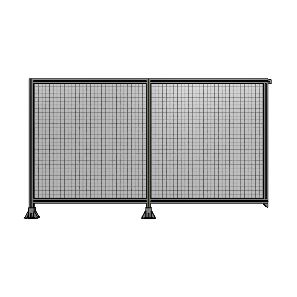 B5-1400-2400-0150-TYMFA DOUBLE PANEL-LEGS ON LEFT AND CENTER, TIE PLATE ON RIGHT 1400MM X 2400MM 1" MESH, FULLY ASSEMBLED