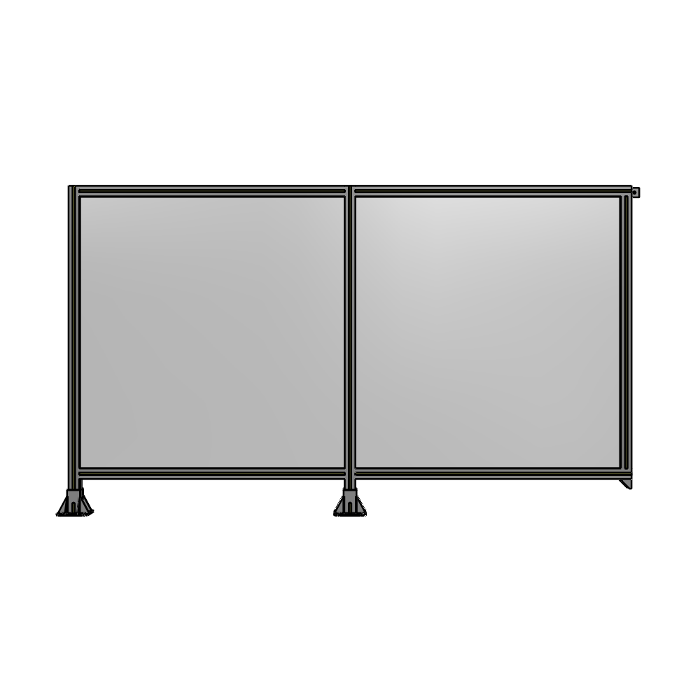 B5-1400-2400-0150-TYPFK DOUBLE PANEL-LEGS ON LEFT AND CENTER, TIE PLATE ON RIGHT 1400MM X 2400MM 1/4" POLYCARBONATE, AS KIT