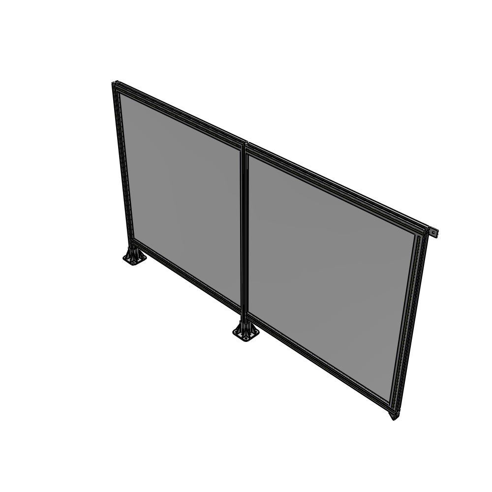 B5-1400-2400-0150-TYPFK DOUBLE PANEL-LEGS ON LEFT AND CENTER, TIE PLATE ON RIGHT 1400MM X 2400MM 1/4" POLYCARBONATE, AS KIT