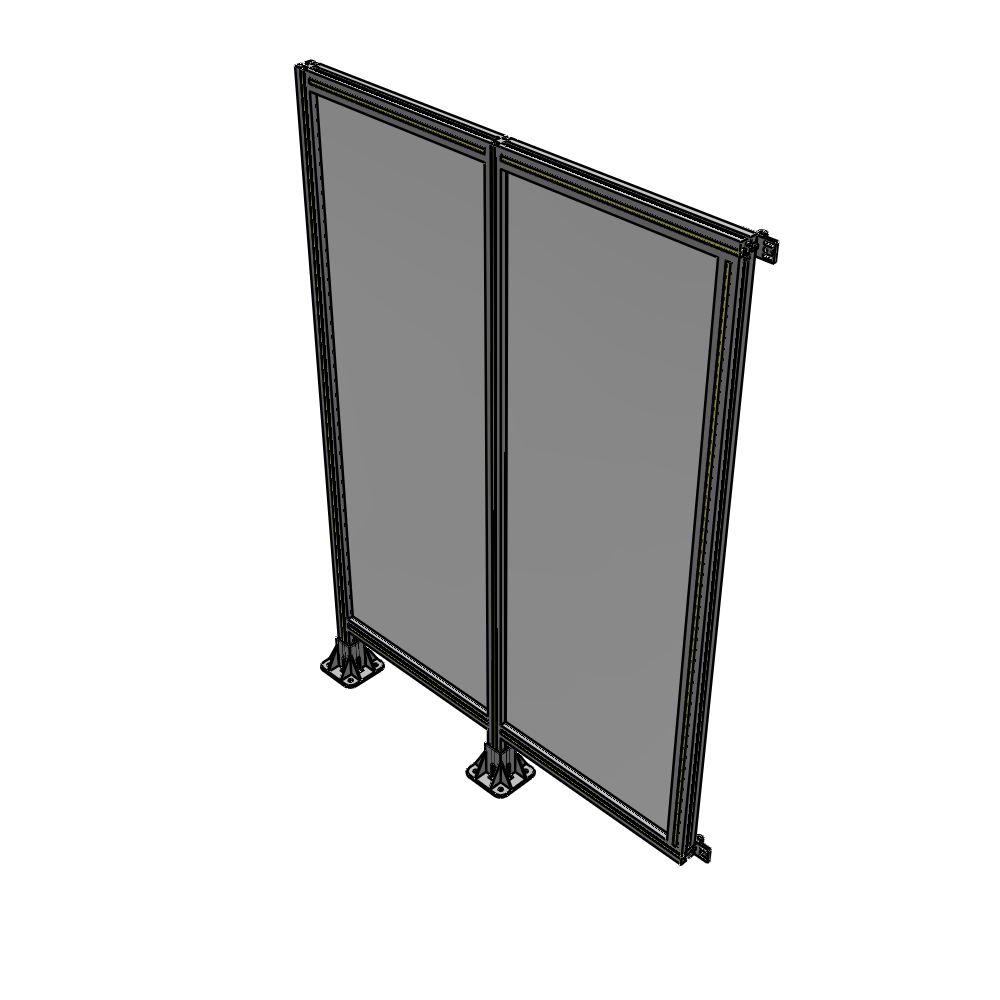 B5-1700-1200-0150-HYPFA DOUBLE PANEL-LEGS ON LEFT AND CENTER WITH HINGES 1700MM X 1200MM  1/4" POLYCARBONATE, ASSEMBLED