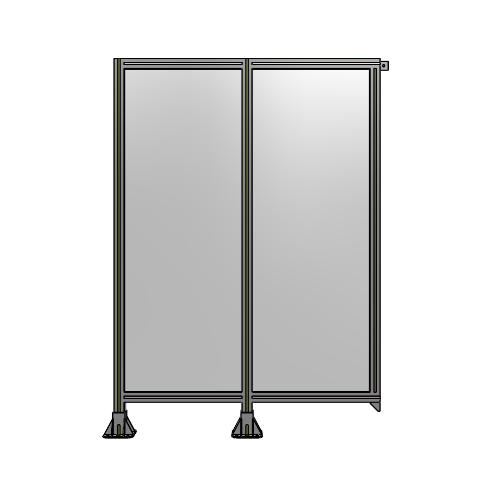 B5-1700-1200-0150-TYPFA DOUBLE PANEL-LEGS ON LEFT AND CENTER, TIE PLATE ON RIGHT 1700MM X 1200MM  1/4" POLYCARB, ASSEMBLED