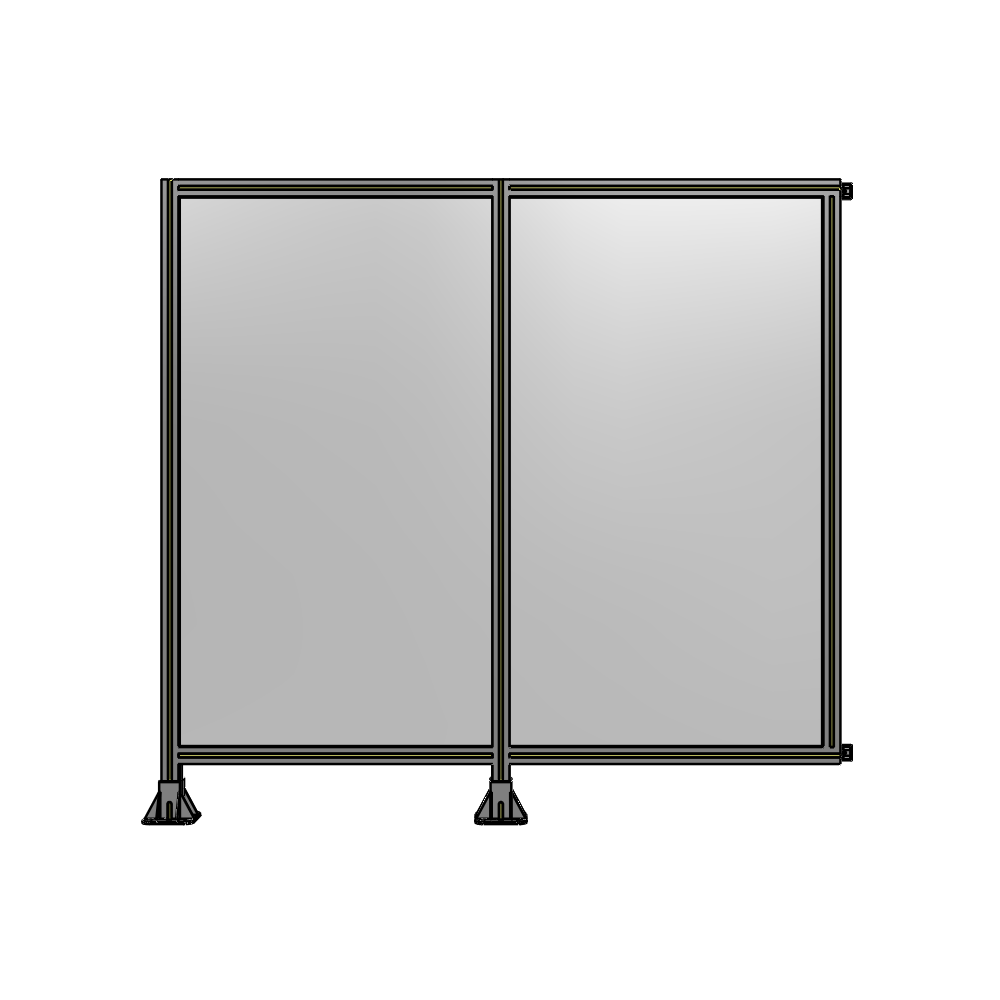 B5-1700-1800-0150-HYPFA DOUBLE PANEL-LEGS ON LEFT AND CENTER WITH HINGES 1700MM X 1800MM  1/4" POLYCARBONATE, ASSEMBLED