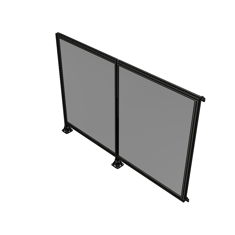 B5-1700-2400-0150-HYPFA DOUBLE PANEL-LEGS ON LEFT AND CENTER WITH HINGES 1700MM X 2400MM  1/4" POLYCARBONATE, ASSEMBLED