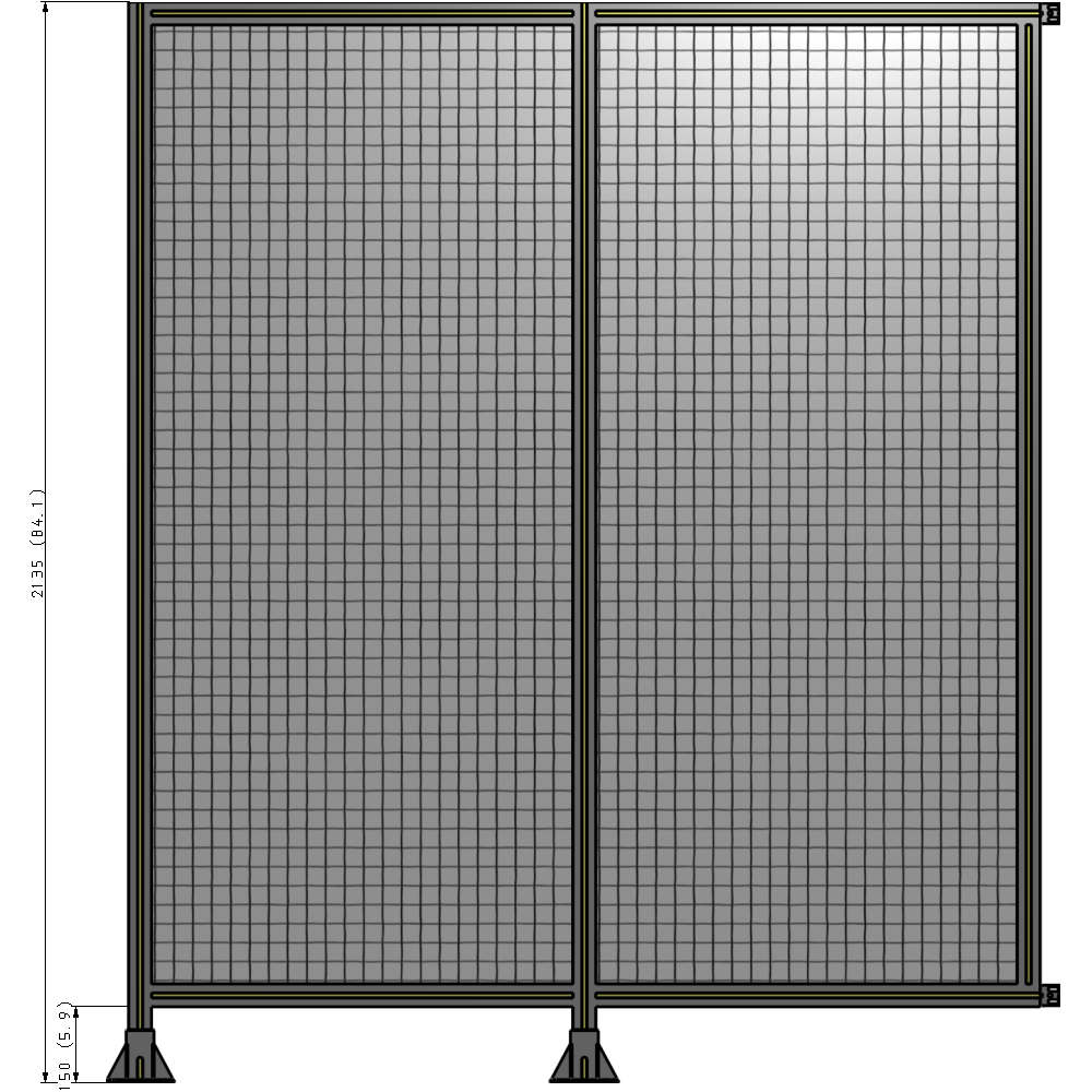 B5-2135-1800-0150-HYMFK DOUBLE PANEL-LEGS ON LEFT AND CENTER WITH HINGES 2135MM X 1800MM 1" MESH, AS A KIT