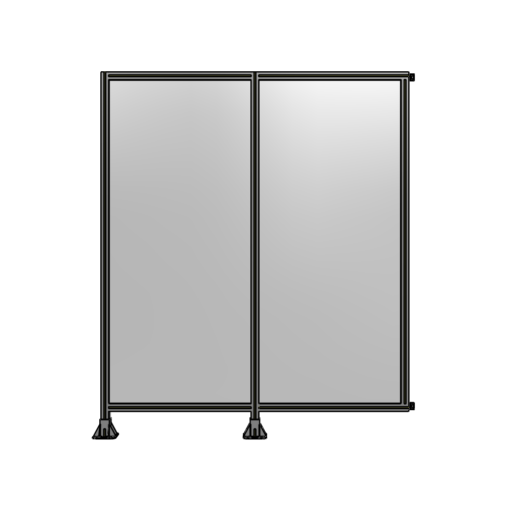 B5-2135-1800-0150-HYPFA DOUBLE PANEL-LEGS ON LEFT AND CENTER WITH HINGES 2135MM X 1800MM  1/4" POLYCARBONATE, ASSEMBLED