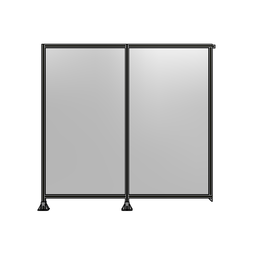 B5-2135-2200-0150-TYPFK DOUBLE PANEL-LEGS ON LEFT AND CENTER, TIE PLATE ON RIGHT 2135MM X  2200MM  1/4" POLYCARBONATE, KIT