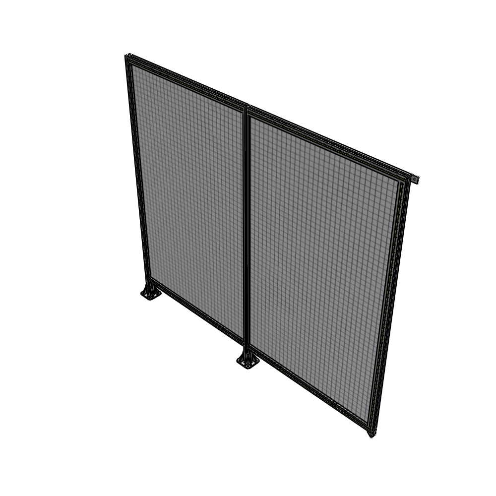 B5-2135-2400-0150-TYMFA DOUBLE PANEL-LEGS ON LEFT AND CENTER, TIE PLATE ON RIGHT 2135MM X 2400MM  1" MESH, FULLY ASSEMBLED