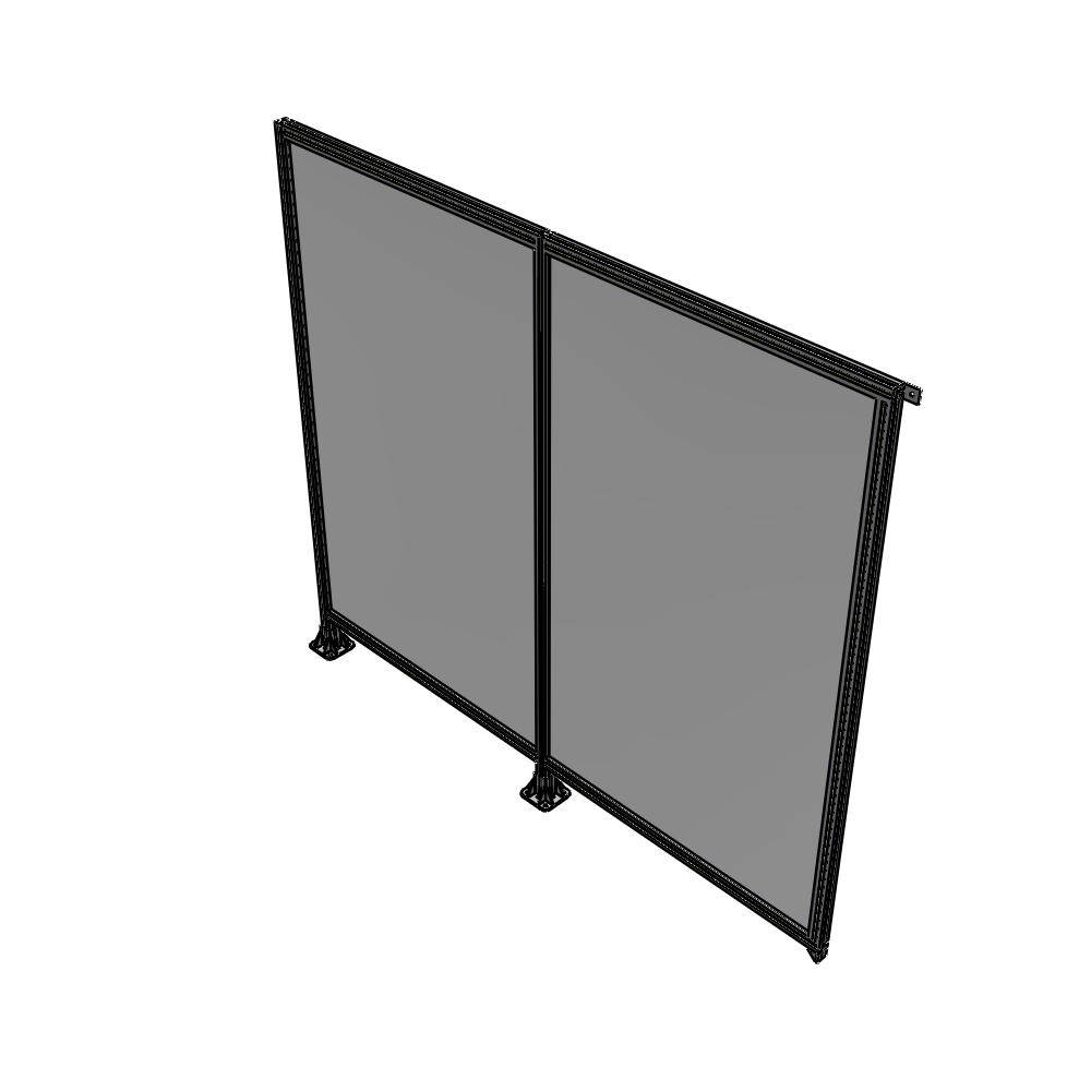 B5-2135-2400-0150-TYPFA DOUBLE PANEL-LEGS ON LEFT AND CENTER, TIE PLATE ON RIGHT 2135MM X 2400MM  1/4" POLYCARB, ASSEMBLED