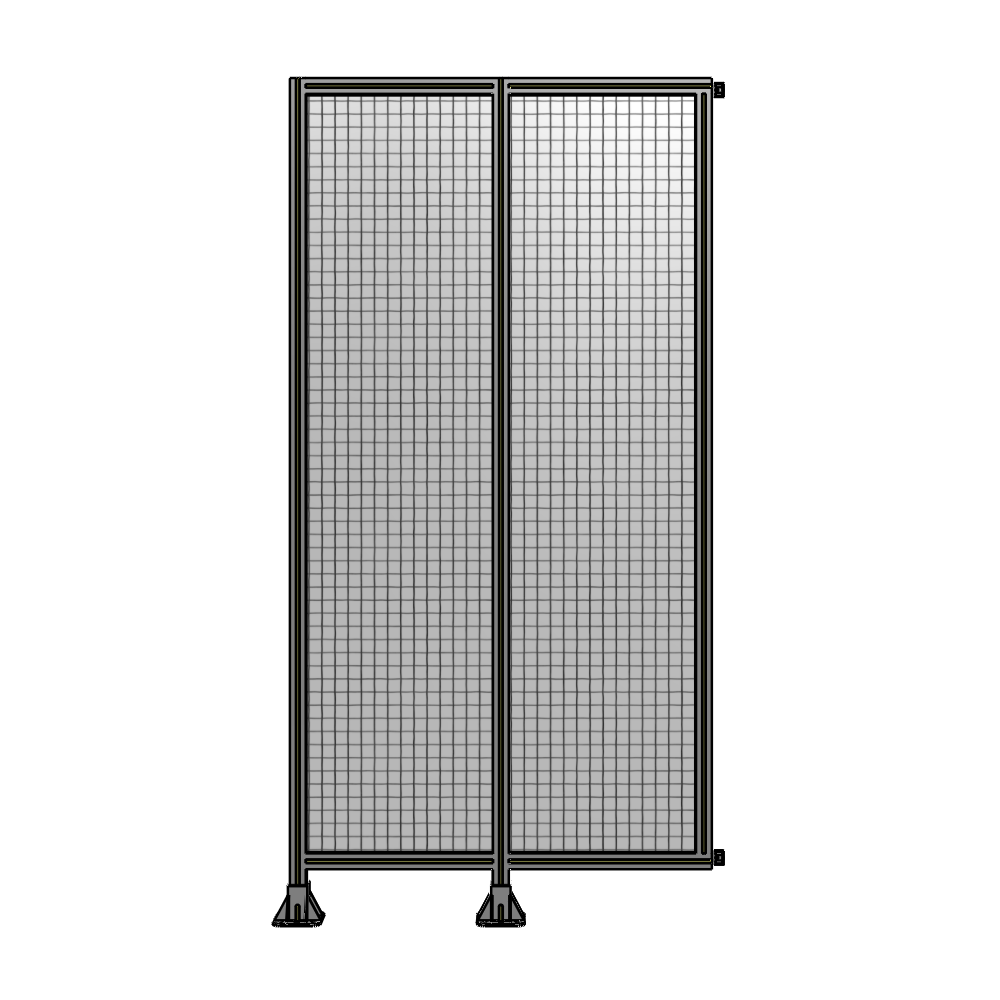 B5-2400-1200-0150-HYMFK DOUBLE PANEL-LEGS ON LEFT AND CENTER WITH HINGES 2400MM X 1200MM  1" MESH, AS A KIT