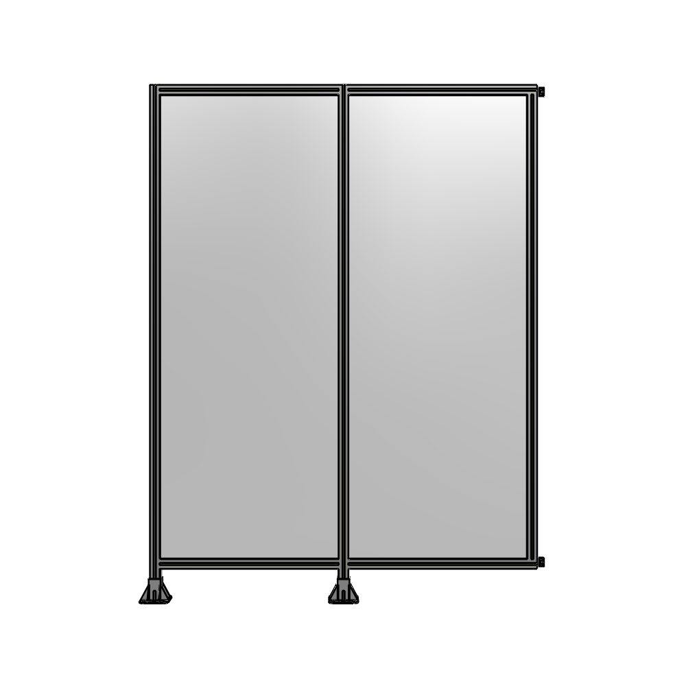 B5-2400-1800-0150-HYPFA DOUBLE PANEL-LEGS ON LEFT AND CENTER WITH HINGES 2400MM X 1800MM  1/4" POLYCARBONATE, ASSEMBLED