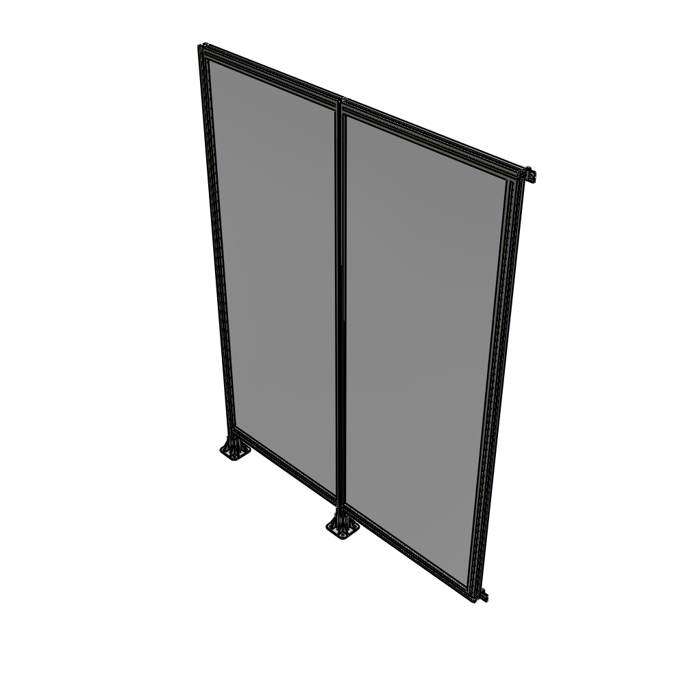 B5-2400-1800-0150-HYPFA DOUBLE PANEL-LEGS ON LEFT AND CENTER WITH HINGES 2400MM X 1800MM  1/4" POLYCARBONATE, ASSEMBLED