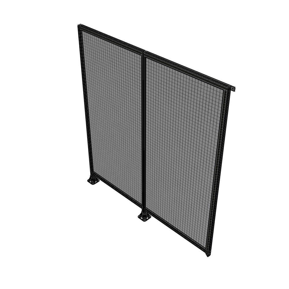 B5-2400-2200-0150-TYMFA DOUBLE PANEL-LEGS ON LEFT AND CENTER, TIE PLATE ON RIGHT 2400MM X 2200MM  1" MESH, FULLY ASSEMBLED