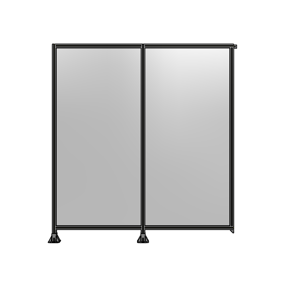 B5-2400-2200-0150-TYPFA DOUBLE PANEL-LEGS ON LEFT AND CENTER, TIE PLATE ON RIGHT 2400MM X 2200MM  1/4" POLYCARB, ASSEMBLED