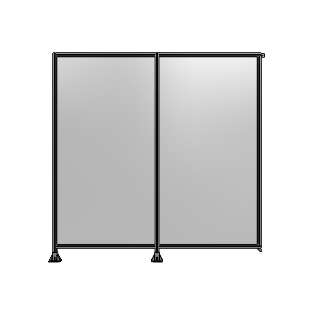 B5-2400-2400-0150-TYPFA DOUBLE PANEL-LEGS ON LEFT AND CENTER, TIE PLATE ON RIGHT 2400MM X 2400MM  1/4" POLYCARB, ASSEMBLED