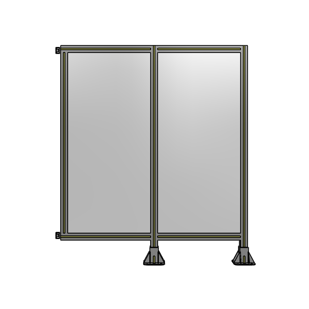 B6-1400-1200-0150-HYPFA DOUBLE PANEL-LEGS ON RIGHT AND CENTER WITH HINGES 1400MM X 1200MM 1/4" POLYCARBONATE, AS A KIT