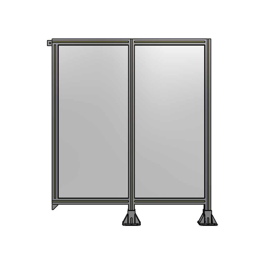 B6-1400-1200-0150-TYPFA DOUBLE PANEL-LEGS ON RIGHT AND CENTER, TIE PLATE ON LEFT 1400MM X 1200MM 1/4" POLYCARBONATE, AS KIT