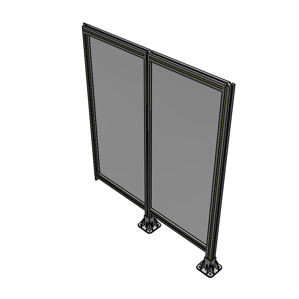 B6-1400-1200-0150-TYPFA DOUBLE PANEL-LEGS ON RIGHT AND CENTER, TIE PLATE ON LEFT 1400MM X 1200MM 1/4" POLYCARBONATE, AS KIT