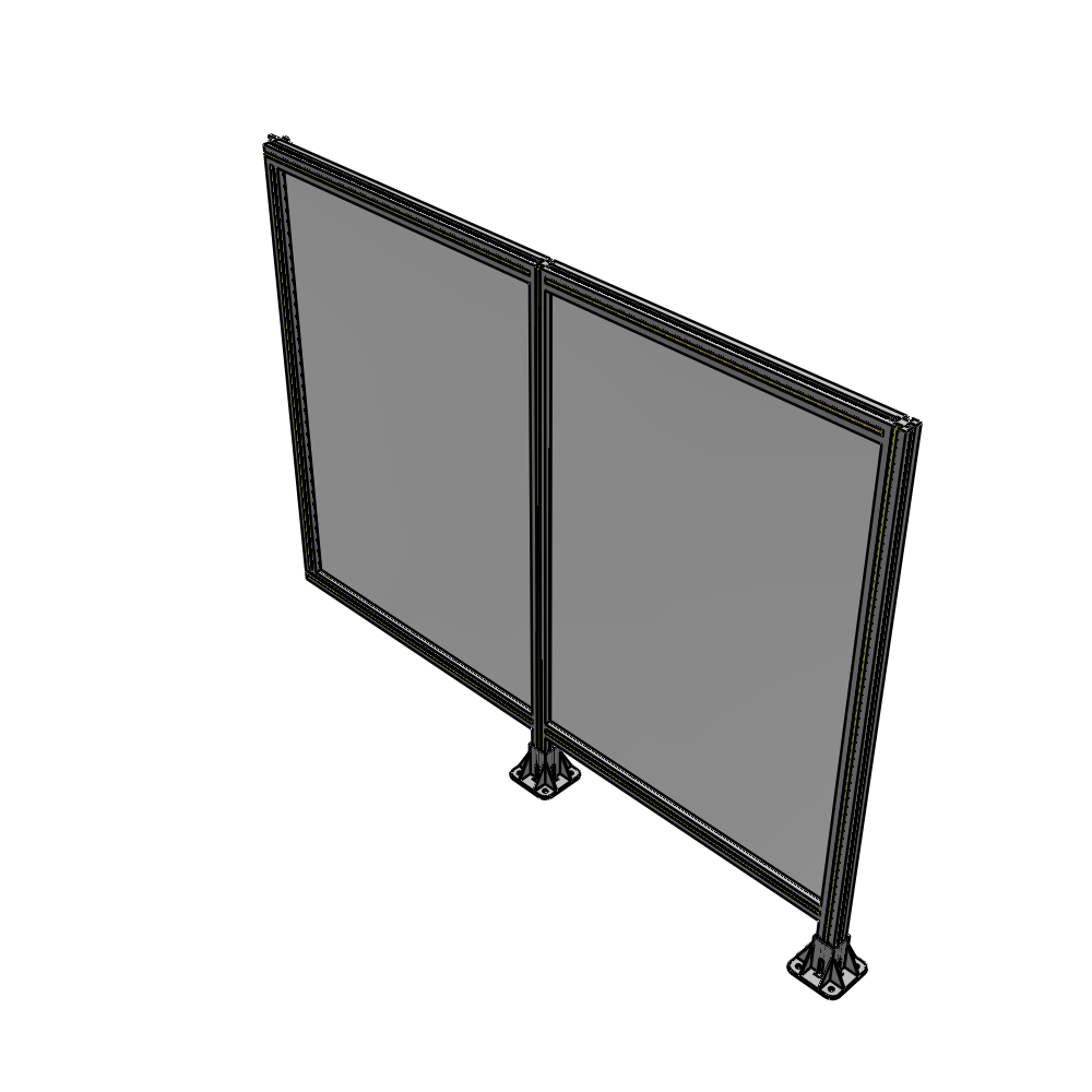 B6-1400-1800-0150-HYPFK DOUBLE PANEL-LEGS ON RIGHT AND CENTER WITH HINGES 1400MM X 1800MM 1/4" POLYCARBONATE, ASSEMBLED