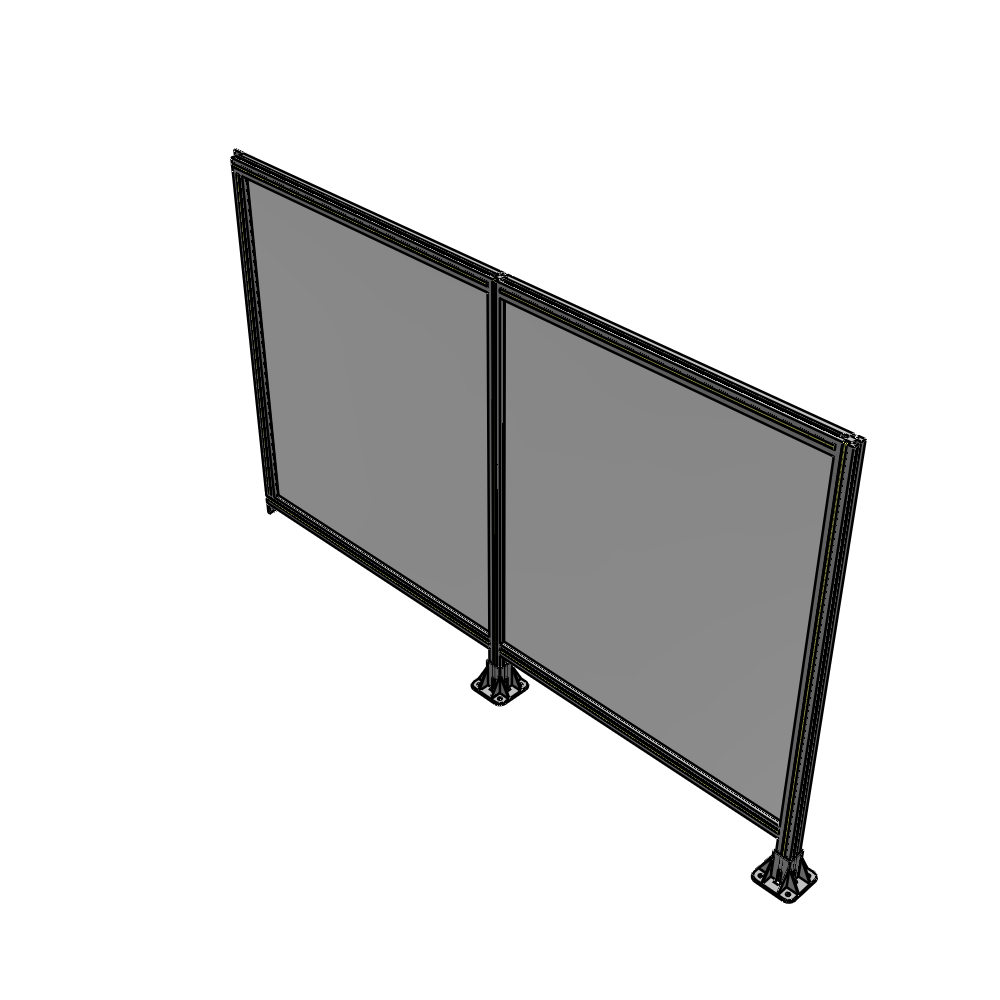 B6-1400-2200-0150-TYPFA DOUBLE PANEL-LEGS ON RIGHT AND CENTER, TIE PLATE ON LEFT 1400MM X 2200MM 1/4" POLYCARB, ASSEMBLED