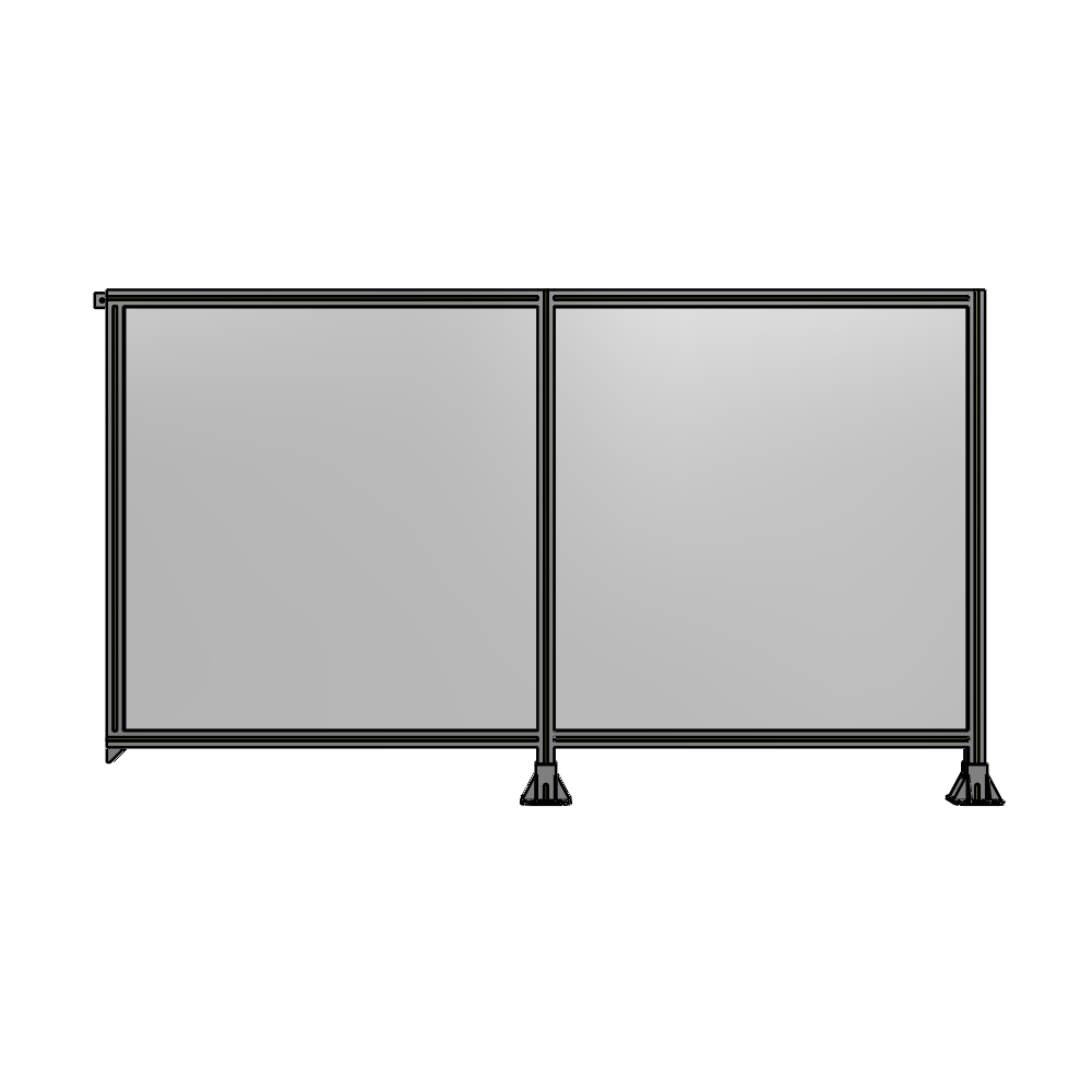 B6-1400-2400-0150-TYPFA DOUBLE PANEL-LEGS ON RIGHT AND CENTER, TIE PLATE ON LEFT 1400MM X 2400MM 1/4" POLYCARB, ASSEMBLED
