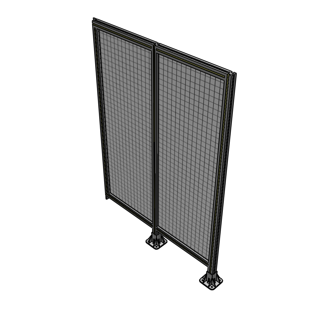 B6-1700-1200-0150-TYMFA DOUBLE PANEL-LEGS ON RIGHT AND CENTER, TIE PLATE ON LEFT 1700MM X 1200MM 1" MESH, FULLY ASSEMBLED
