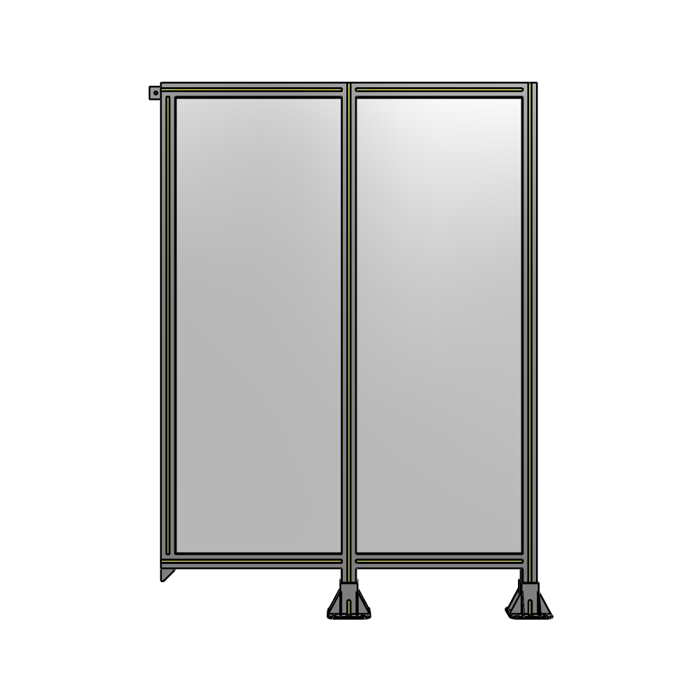 B6-1700-1200-0150-TYPFA DOUBLE PANEL-LEGS ON RIGHT AND CENTER, TIE PLATE ON LEFT 1700MM X 1200MM  1/4" POLYCARB, ASSEMBLED