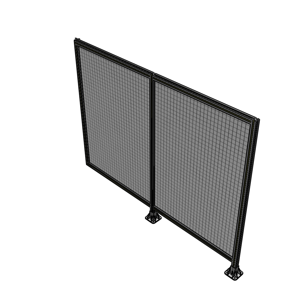 B6-1700-2200-0150-HYMFA DOUBLE PANEL-LEGS ON RIGHT AND CENTER WITH HINGES 1700MM X 2200MM 1" MESH, FULLY ASSEMBLED
