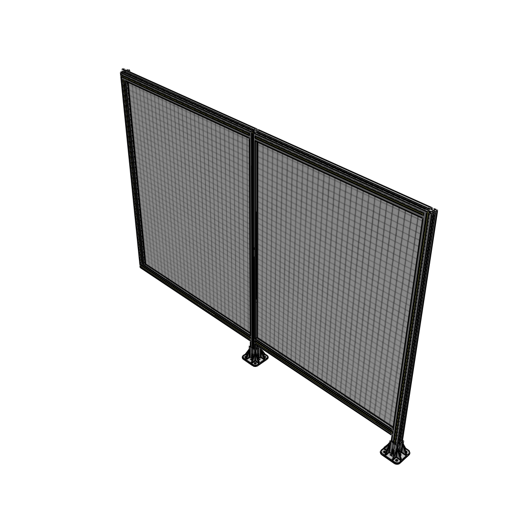 B6-1700-2400-0150-HYMFA DOUBLE PANEL-LEGS ON RIGHT AND CENTER WITH HINGES 1700MM X 2400MM 1" MESH, FULLY ASSEMBLED