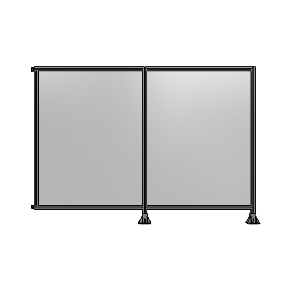 B6-1700-2400-0150-HYPFA DOUBLE PANEL-LEGS ON RIGHT AND CENTER WITH HINGES 1700MM X 2400MM 1/4" POLYCARBONATE, ASSEMBLED