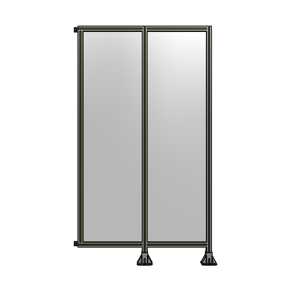 B6-2135-1200-0150-HYPFK DOUBLE PANEL-LEGS ON RIGHT AND CENTER WITH HINGES 2135MM X 1200MM 1/4" POLYCARBONATE, AS A KIT