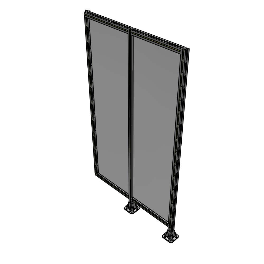 B6-2135-1200-0150-HYPFK DOUBLE PANEL-LEGS ON RIGHT AND CENTER WITH HINGES 2135MM X 1200MM 1/4" POLYCARBONATE, AS A KIT