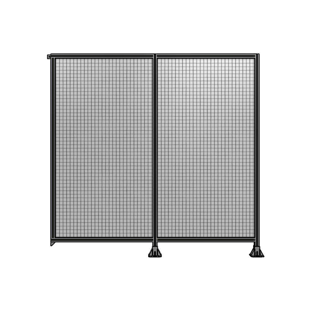 B6-2135-2200-0150-TYMFK DOUBLE PANEL-LEGS ON RIGHT AND CENTER, TIE PLATE ON LEFT 2135MM X 2200MM 1" MESH, AS A KIT