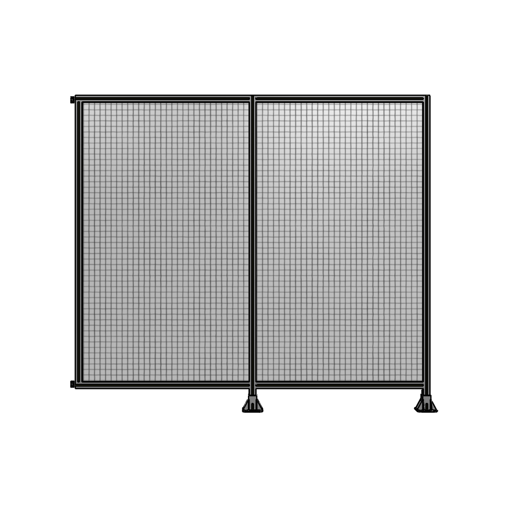 B6-2135-2400-0150-HYMFA DOUBLE PANEL-LEGS ON RIGHT AND CENTER WITH HINGES 2135MM X 2400MM  1" MESH, FULLY ASSEMBLED