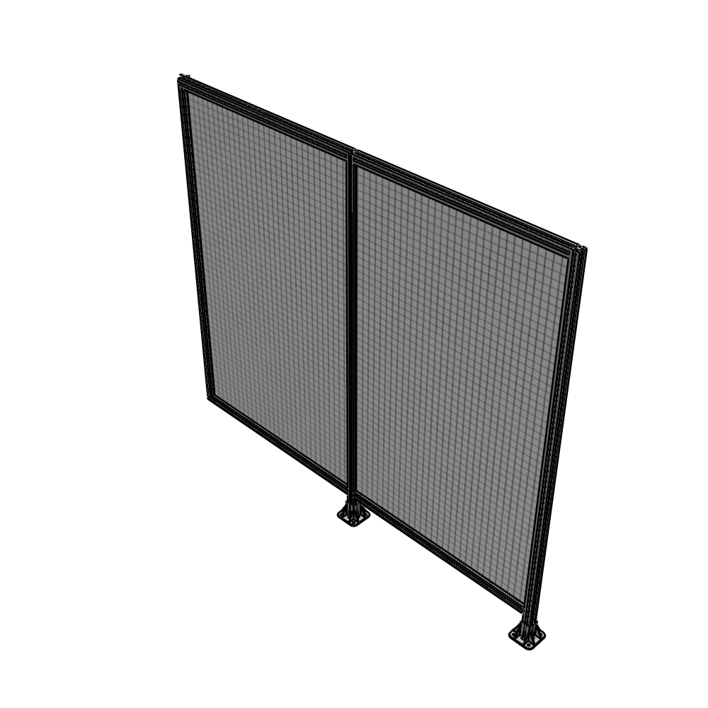 B6-2135-2400-0150-HYMFA DOUBLE PANEL-LEGS ON RIGHT AND CENTER WITH HINGES 2135MM X 2400MM  1" MESH, FULLY ASSEMBLED