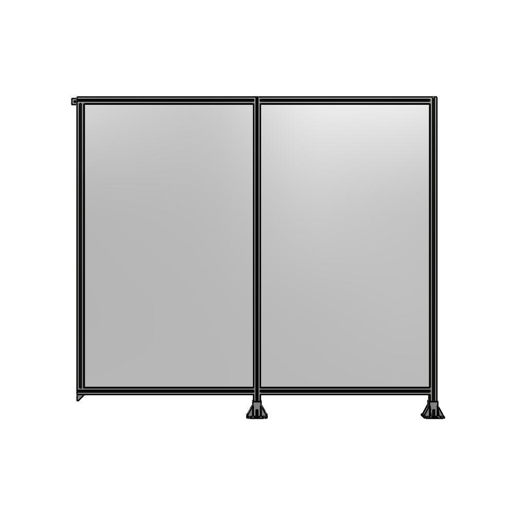 B6-2135-2400-0150-TYPFK DOUBLE PANEL-LEGS ON RIGHT AND CENTER, TIE PLATE ON LEFT 2135MM X 2400MM 1/4" POLYCARBONATE, AS KIT