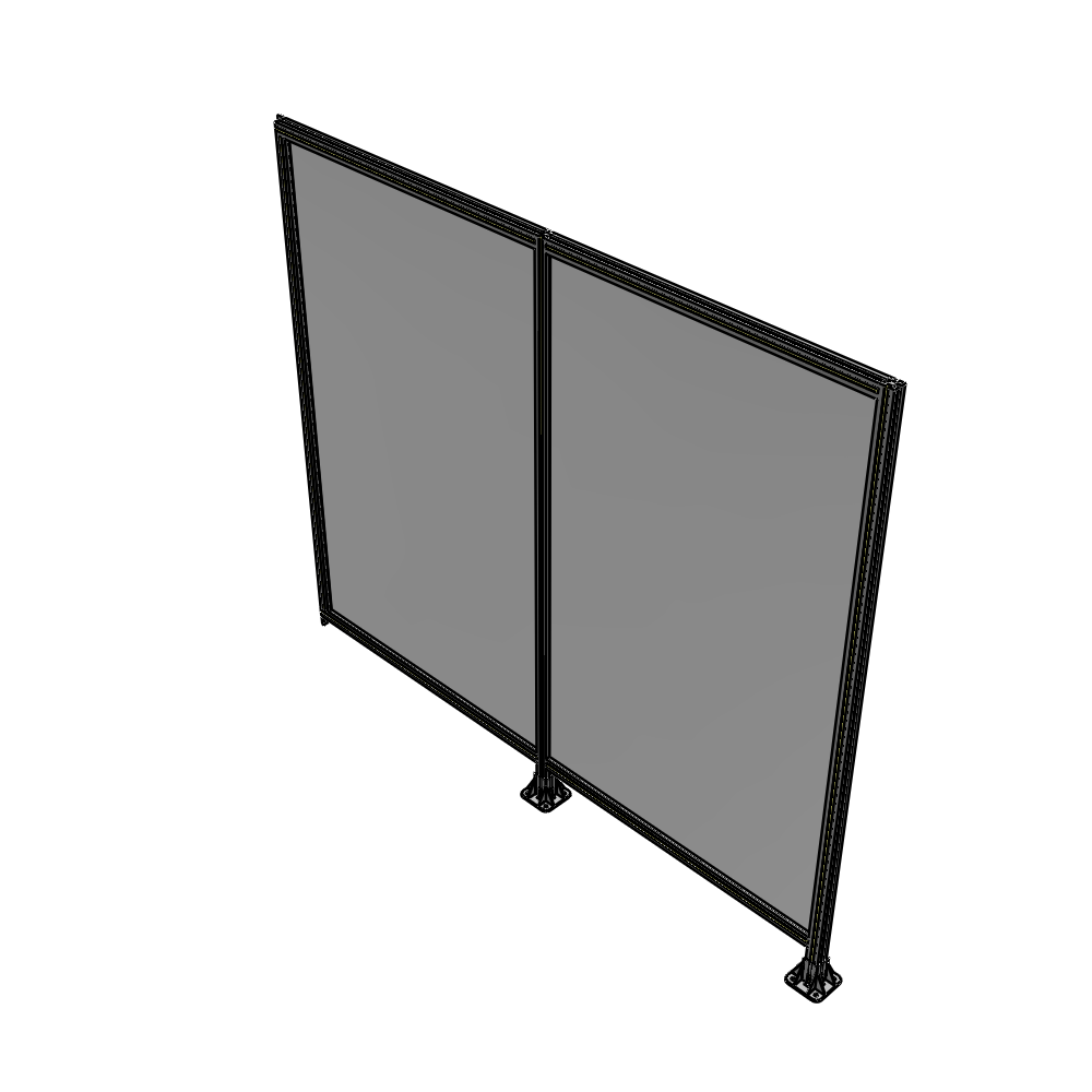 B6-2135-2400-0150-TYPFK DOUBLE PANEL-LEGS ON RIGHT AND CENTER, TIE PLATE ON LEFT 2135MM X 2400MM 1/4" POLYCARBONATE, AS KIT