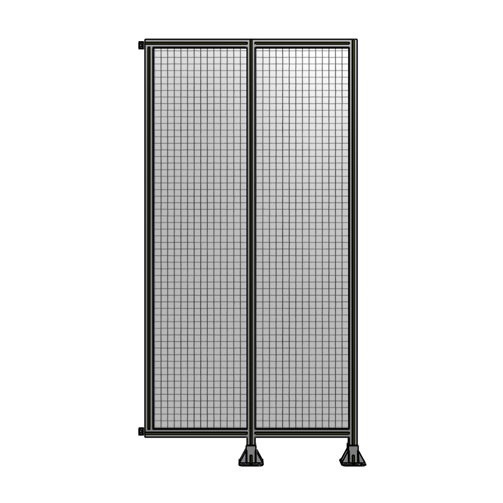 B6-2400-1200-0150-HYMFK DOUBLE PANEL-LEGS ON RIGHT AND CENTER WITH HINGES 2400MM X 1200MM  1" MESH, AS A KIT