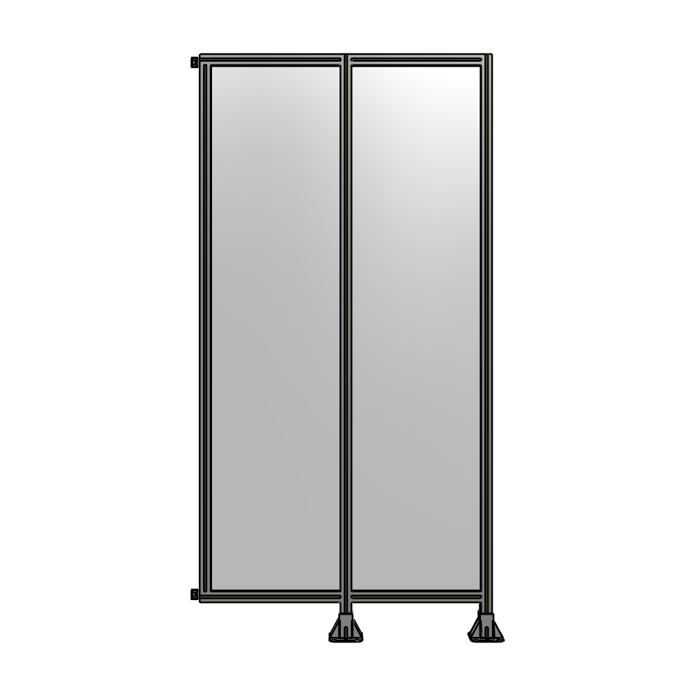 B6-2400-1200-0150-HYPFK DOUBLE PANEL-LEGS ON RIGHT AND CENTER WITH HINGES 2400MM X 1200MM  1/4" POLYCARBONATE, AS A KIT